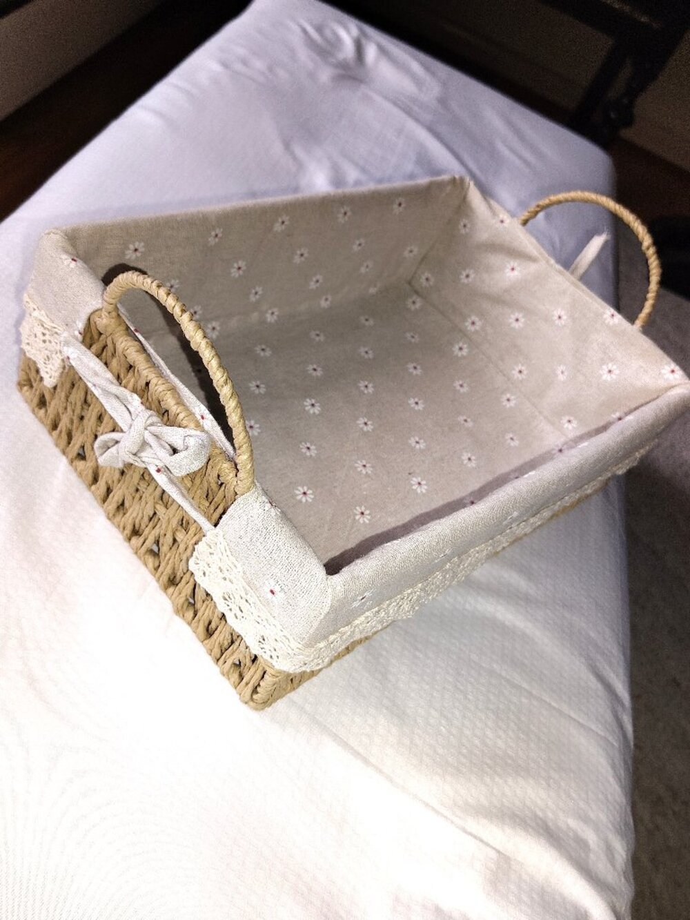 Wicker Basket with Handles and Liner